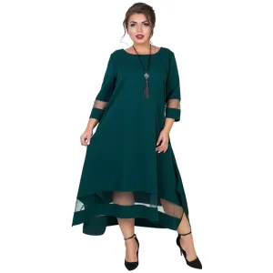 Elegant Winter Mesh Evening Party Maxi Dress