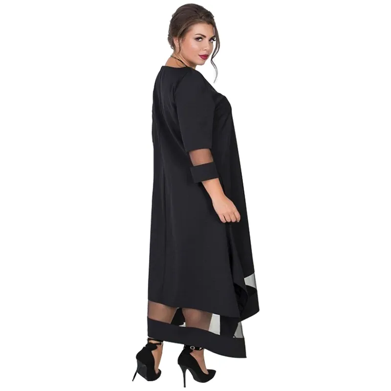 Elegant Winter Mesh Evening Party Maxi Dress