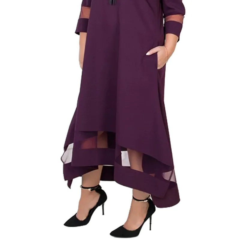Elegant Winter Mesh Evening Party Maxi Dress