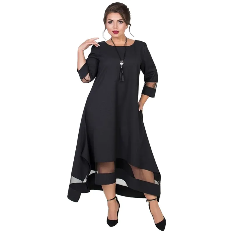 Elegant Winter Mesh Evening Party Maxi Dress