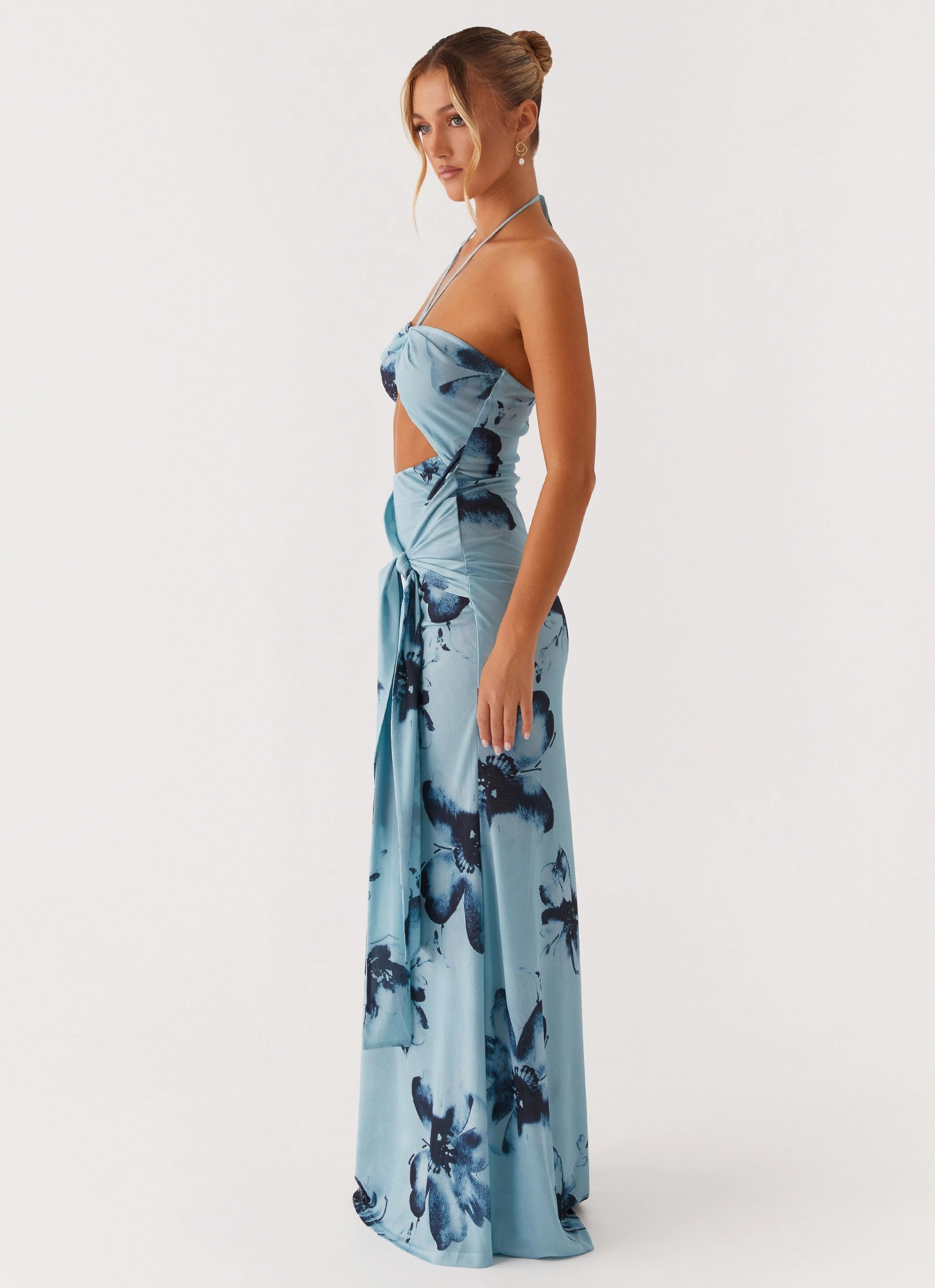 Sleek Layer Antonia Maxi Dress - Black Blue Floral