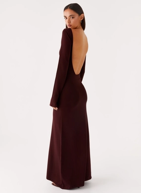 Elegant Appearance Adora Long Sleeve Knit Maxi Dress - Chocolate Mood Casual Adora Long Sleeve Knit Maxi Dress - Chocolate