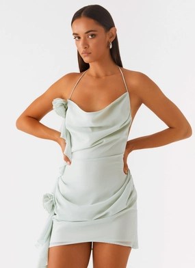 Diedre Rose Strappy Mini Dress - Sage Casual Vibes