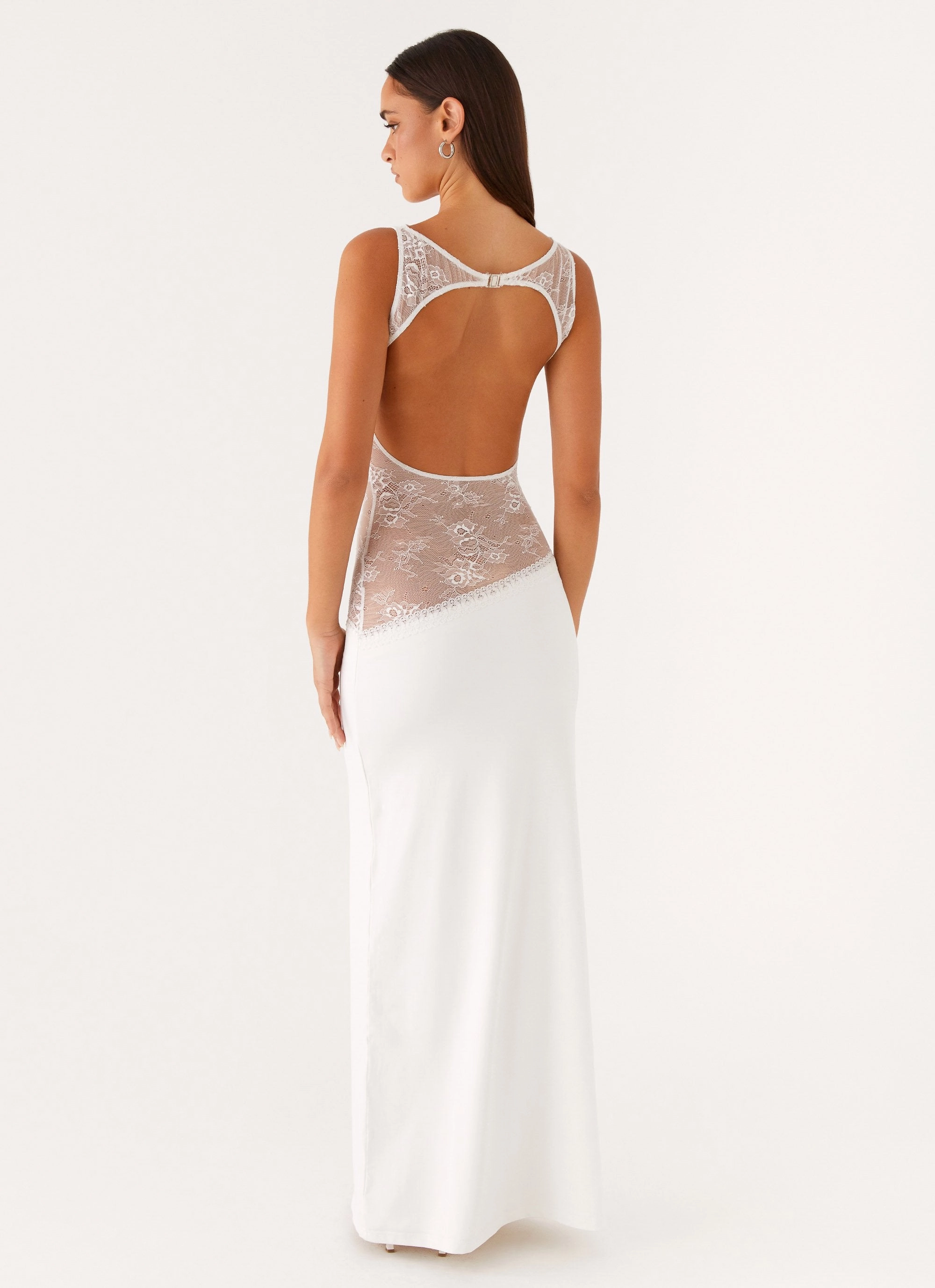 Lucinda Maxi Dress - White Layering Fit Sheer Light