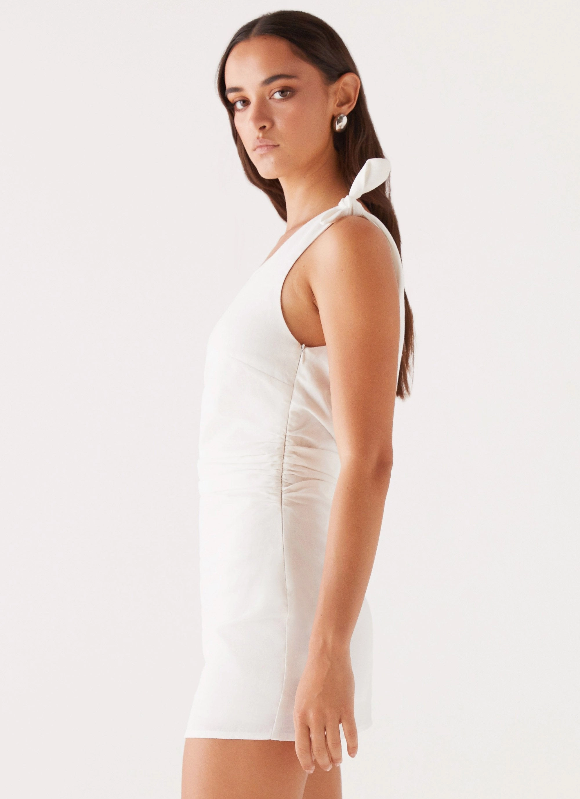 Smooth silhouette Amazonia Linen Mini Dress - White