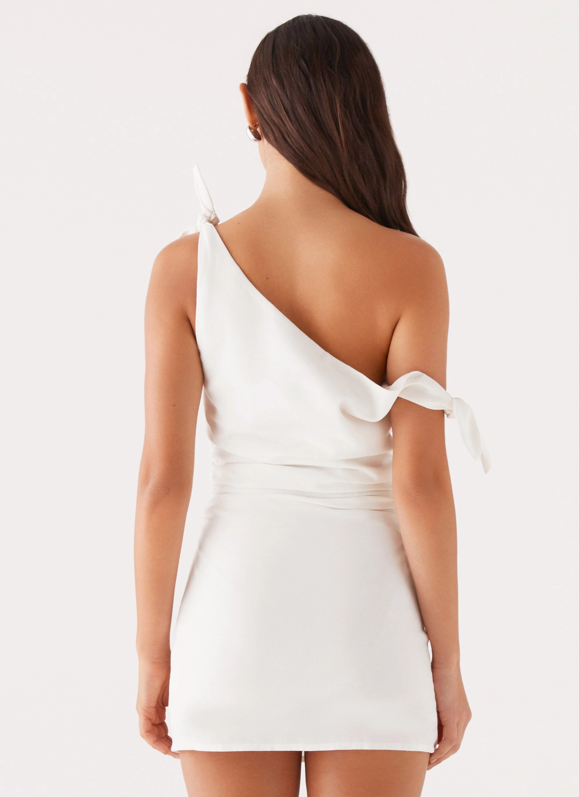 Amazonia Linen Mini Dress - White garden party Sophisticated Line