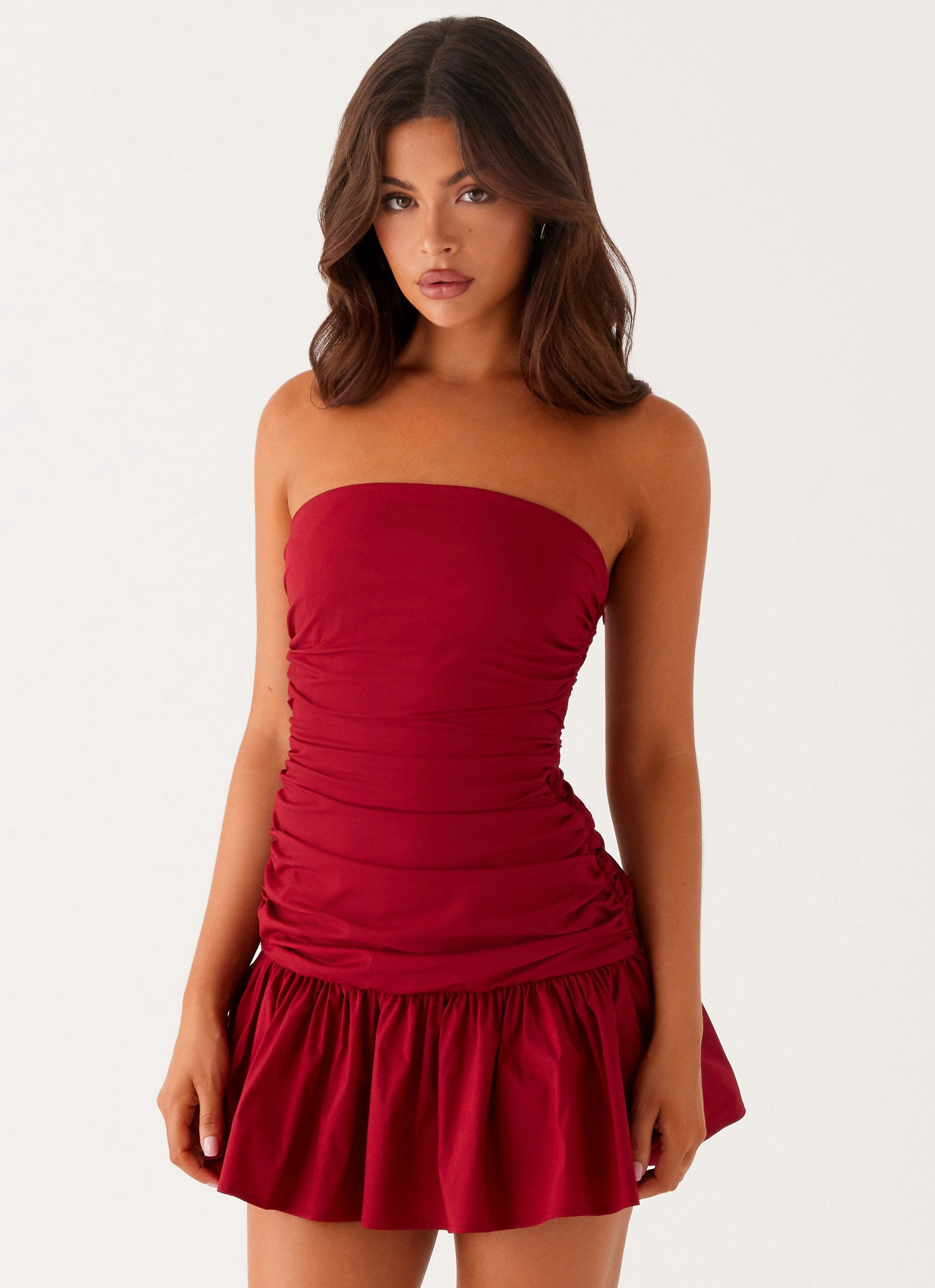 Effortless weekend dress Style Base Carmel Mini Dress - Merlot
