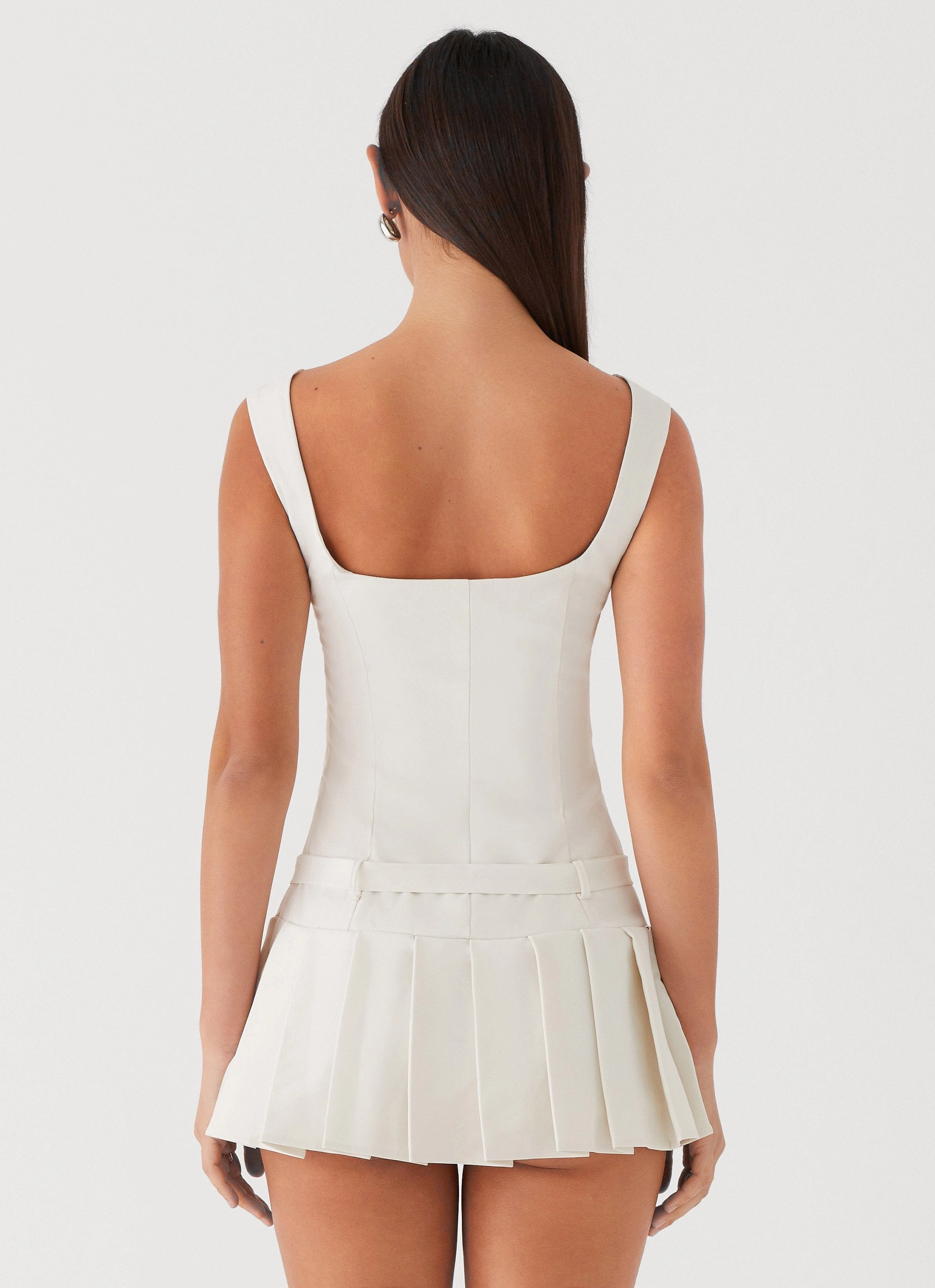 Cozy Layer Layering Piece Poetic Justice Belt Mini Dress - White