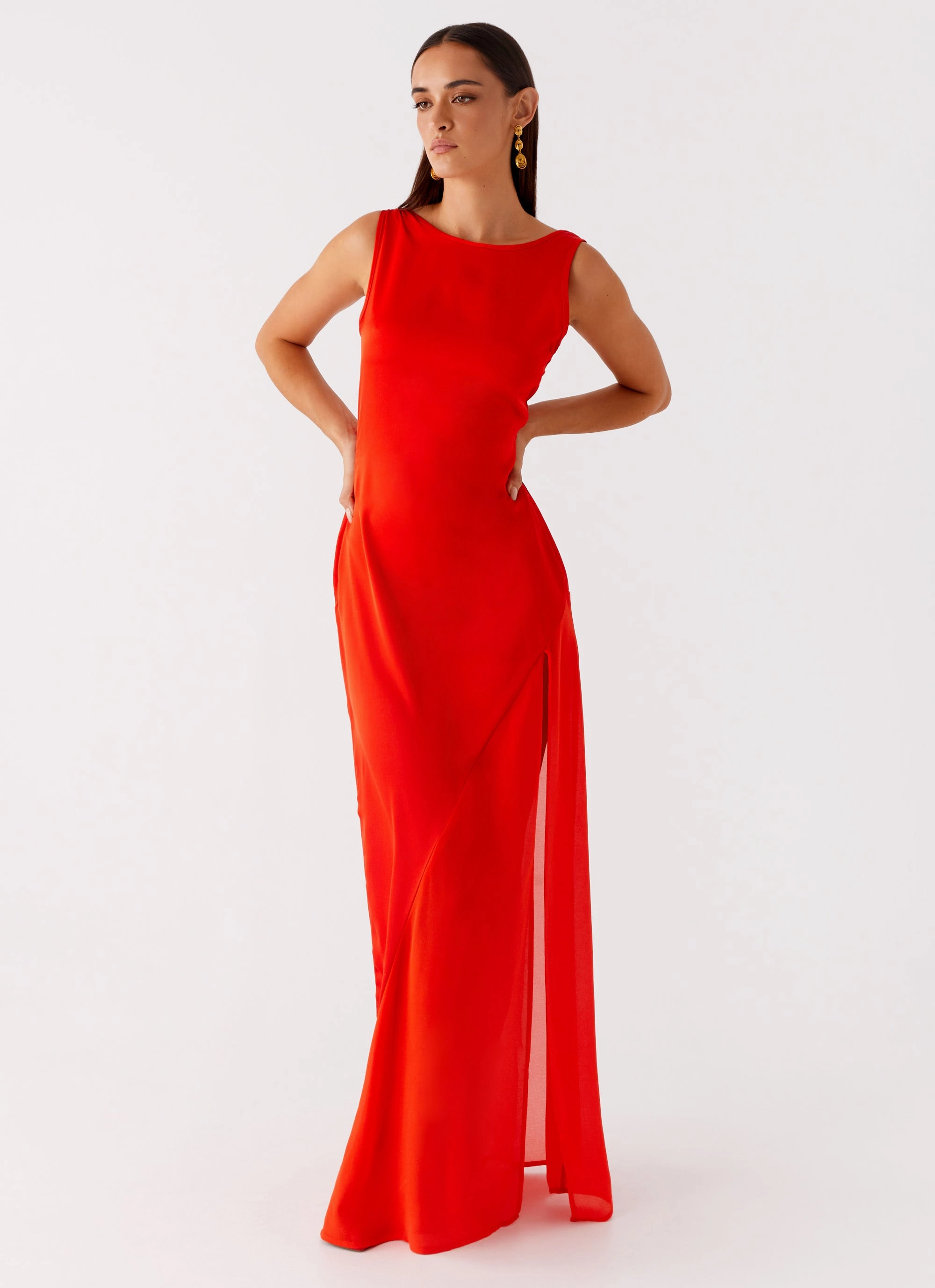 Ramiro Maxi Dress - Red Smart Fashion LayeredHemline