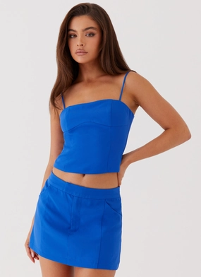 Eliana Crop Top - Cobalt Flexible Design Reinforced Seams Durable Fiber Blend Eliana Crop Top - Cobalt