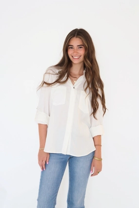 Elise Tencel Top- Off White Eco Friendly Material