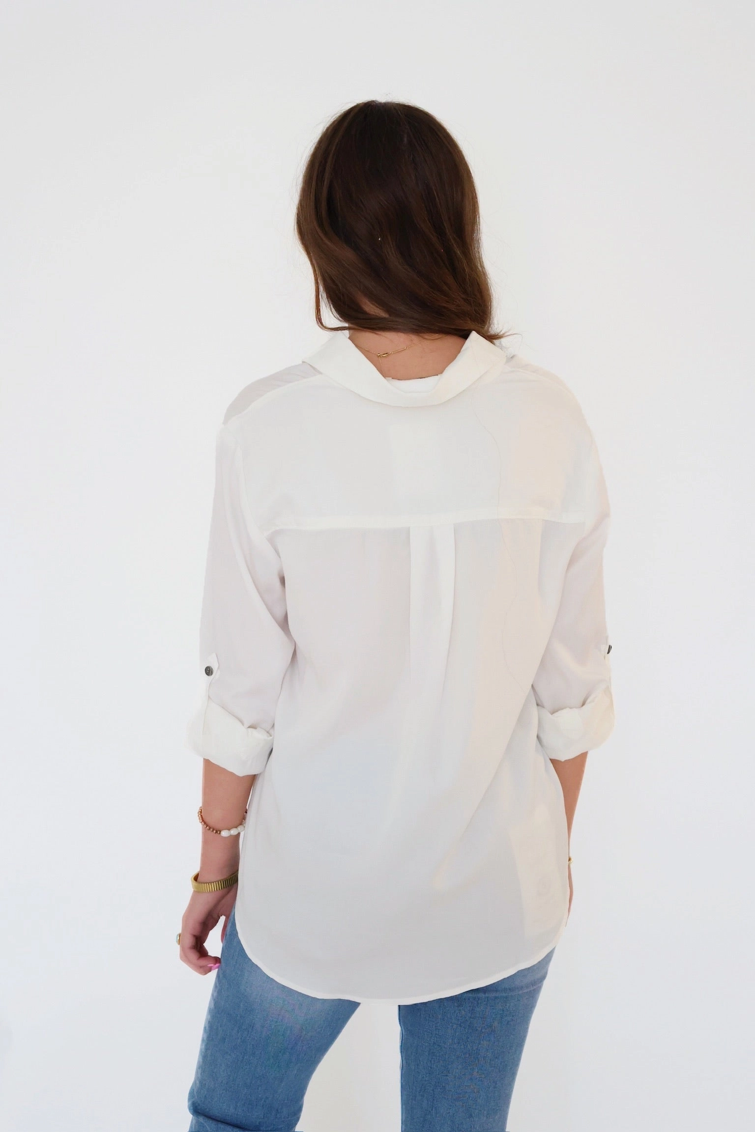 Elise Tencel Top- Off White Hidden Storage Pocket Summer Wardrobe