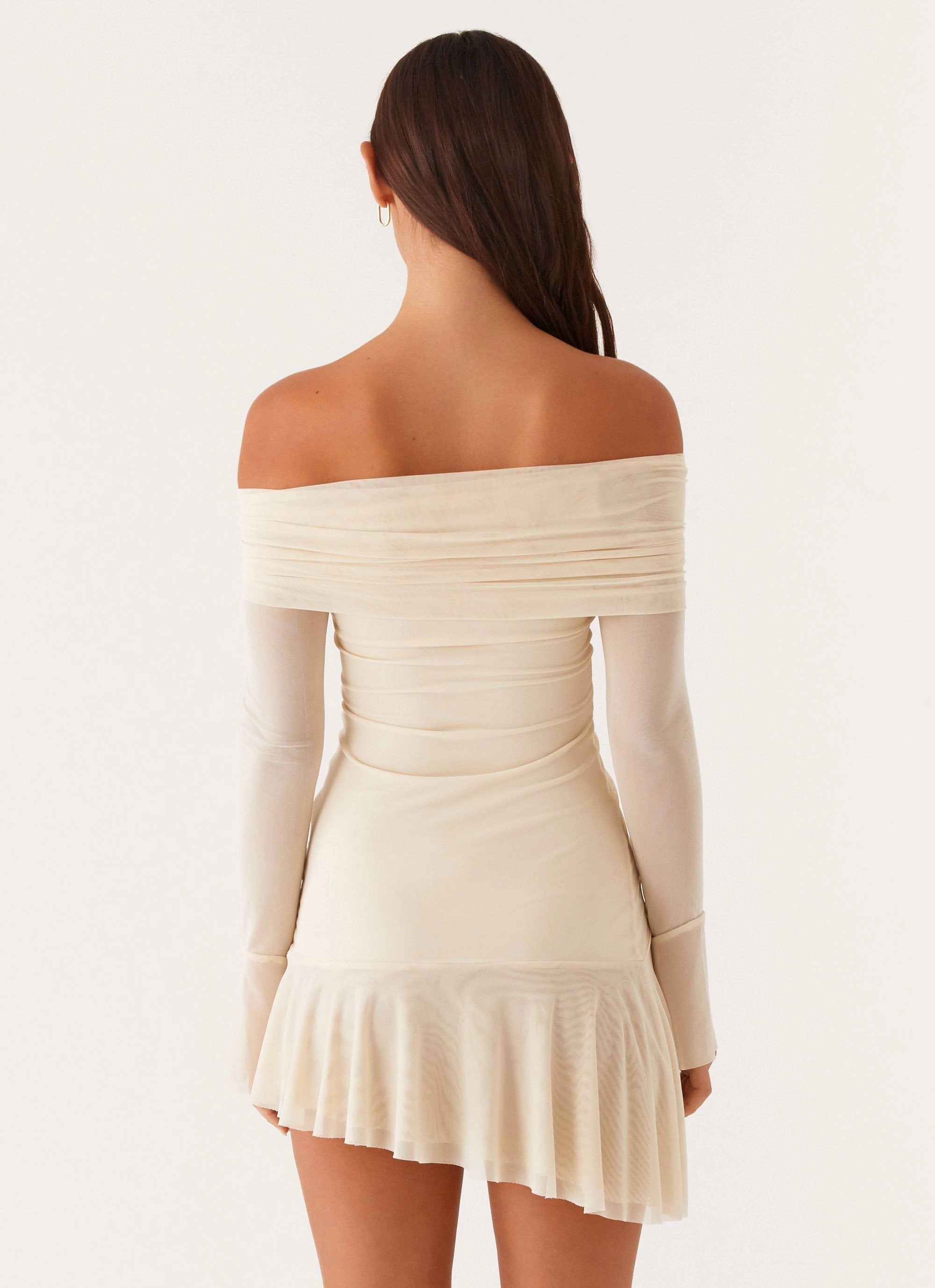 Timeless elegance Soft Pleats Ellis Ruched Mini Dress - Pastel Yellow