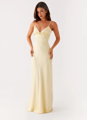 Elona Maxi Dress - Baby Yellow Pastel tone Subtle Touch Elona Maxi Dress - Baby Yellow