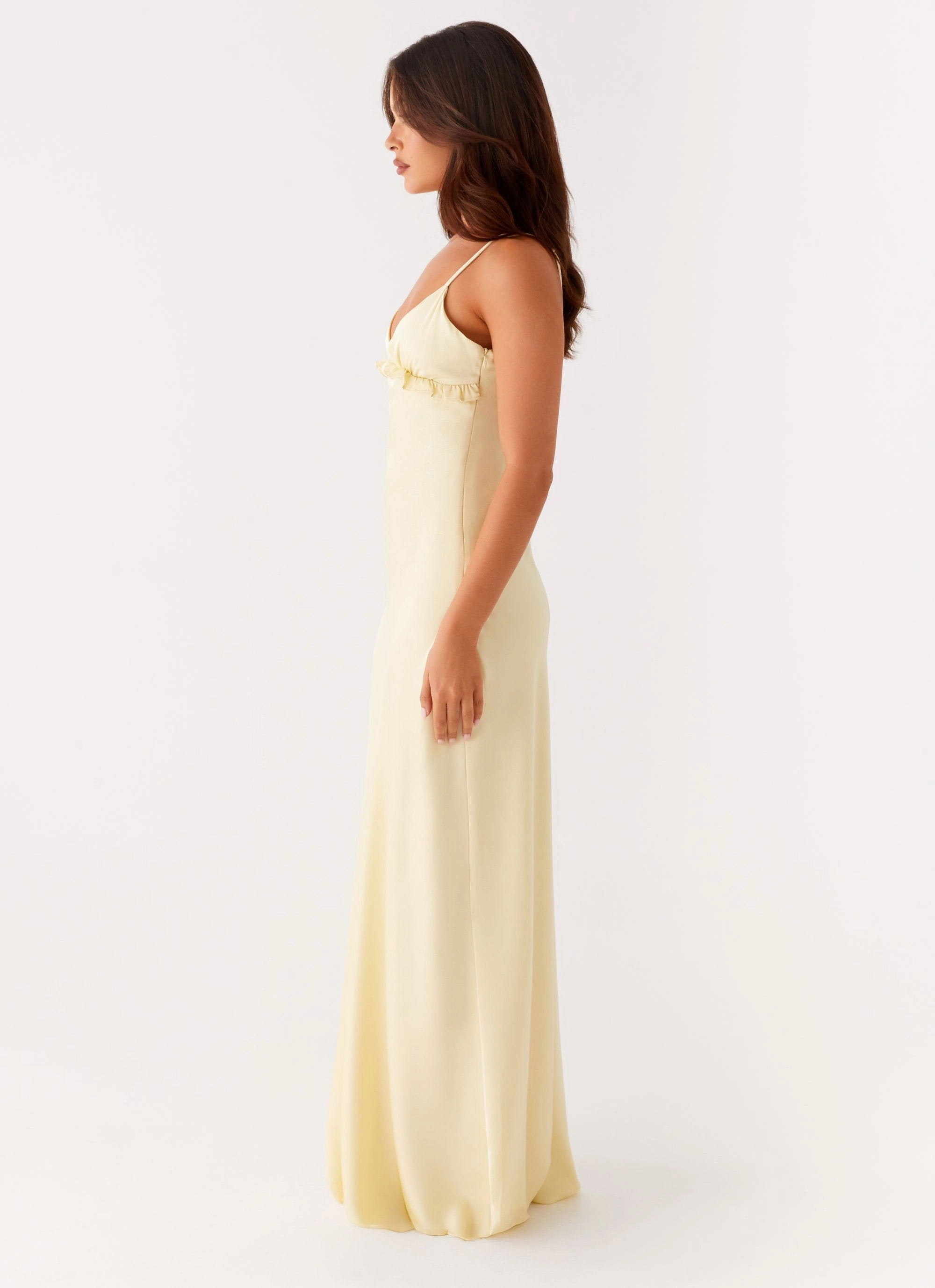 Elona Maxi Dress - Baby Yellow Elegant Look