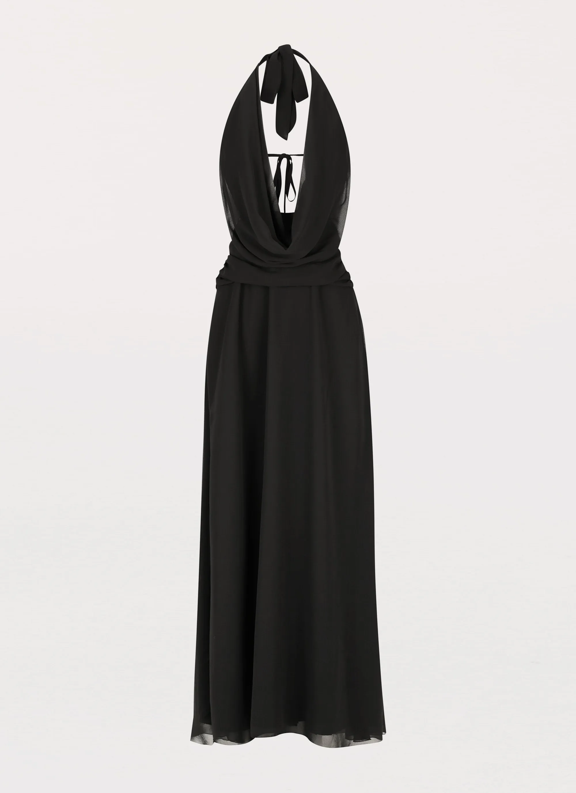 stain resistant coating Eco-friendly Elysia Chiffon Maxi Dress - Black