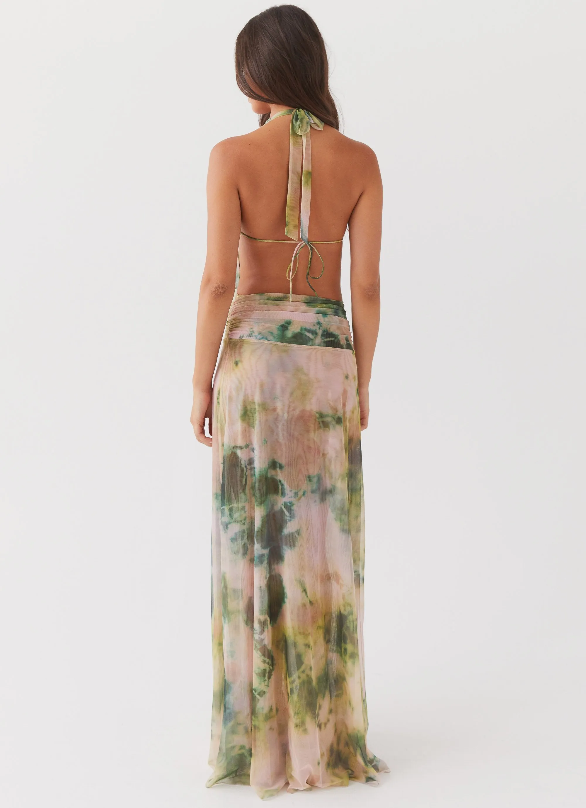 Elysia Mesh Maxi Dress - Rainforest Bold Print