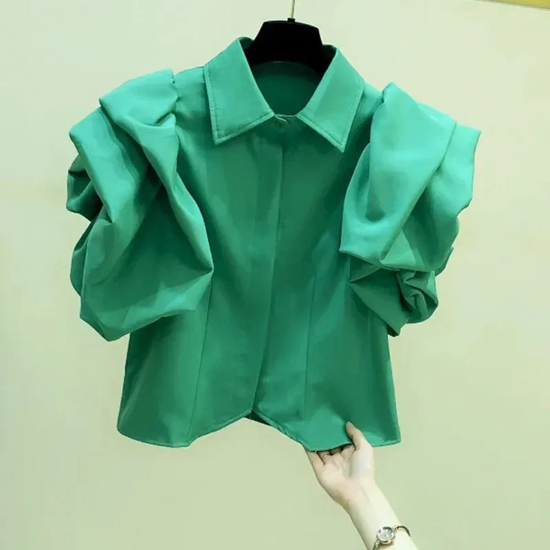 EM Lantern Sleeve Slim Shirt