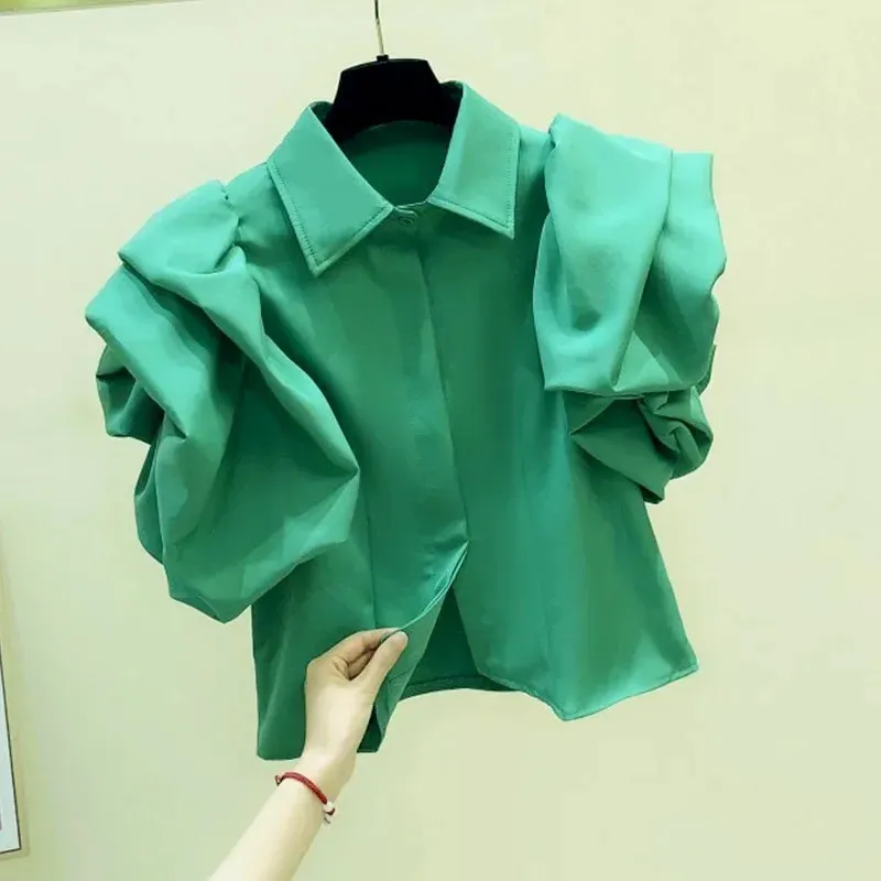 EM Lantern Sleeve Slim Shirt