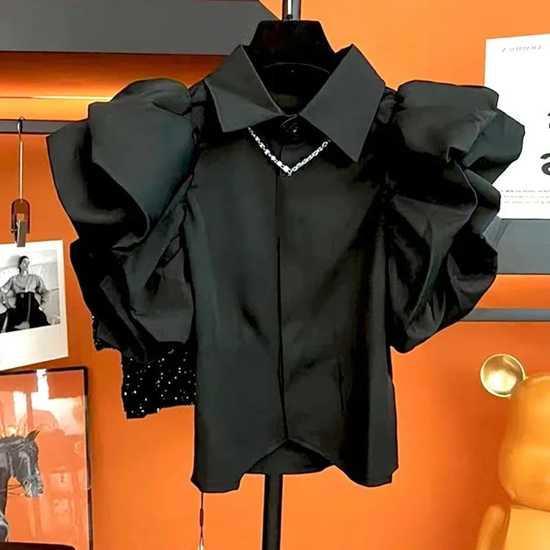 EM Lantern Sleeve Slim Shirt