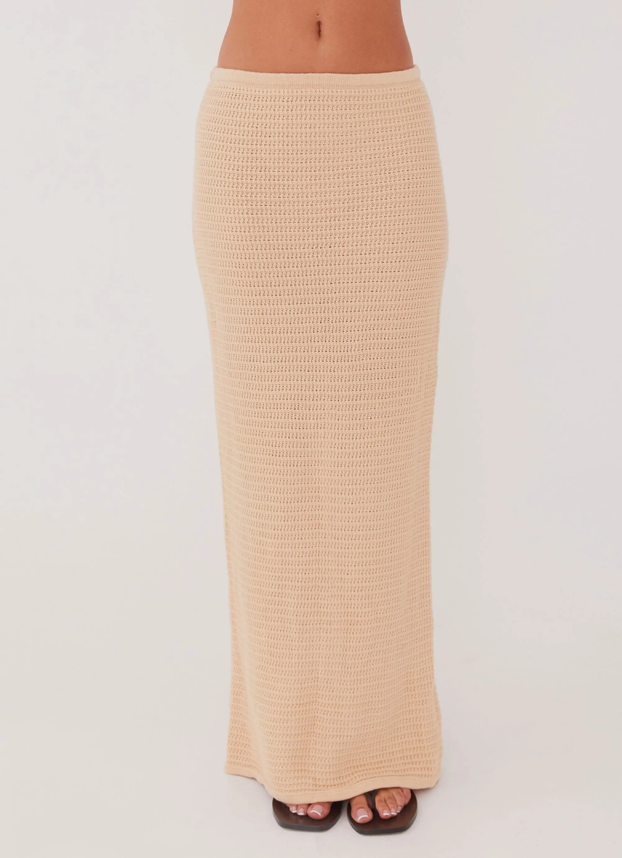 Emaline Knit Maxi Skirt - Beige Classic Choice Seasonal Drop