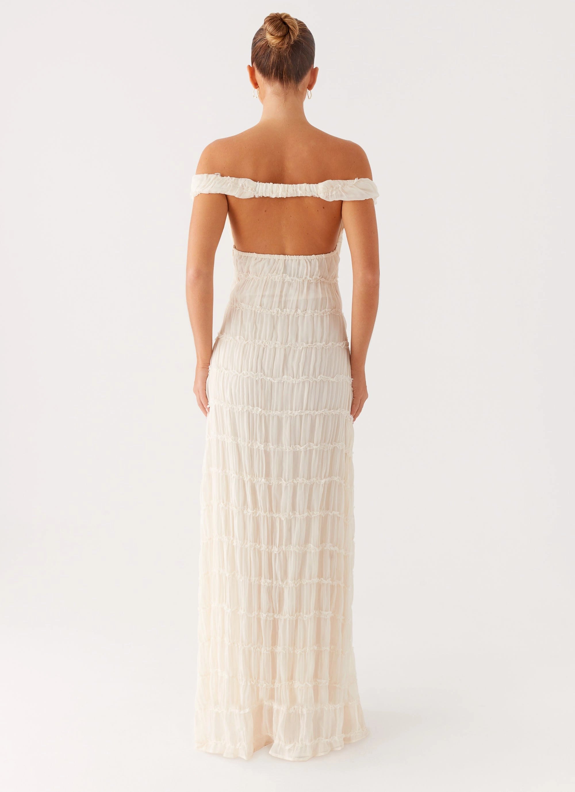 Soft Draping Sleek Feel Embrace Maxi Dress - Ivory