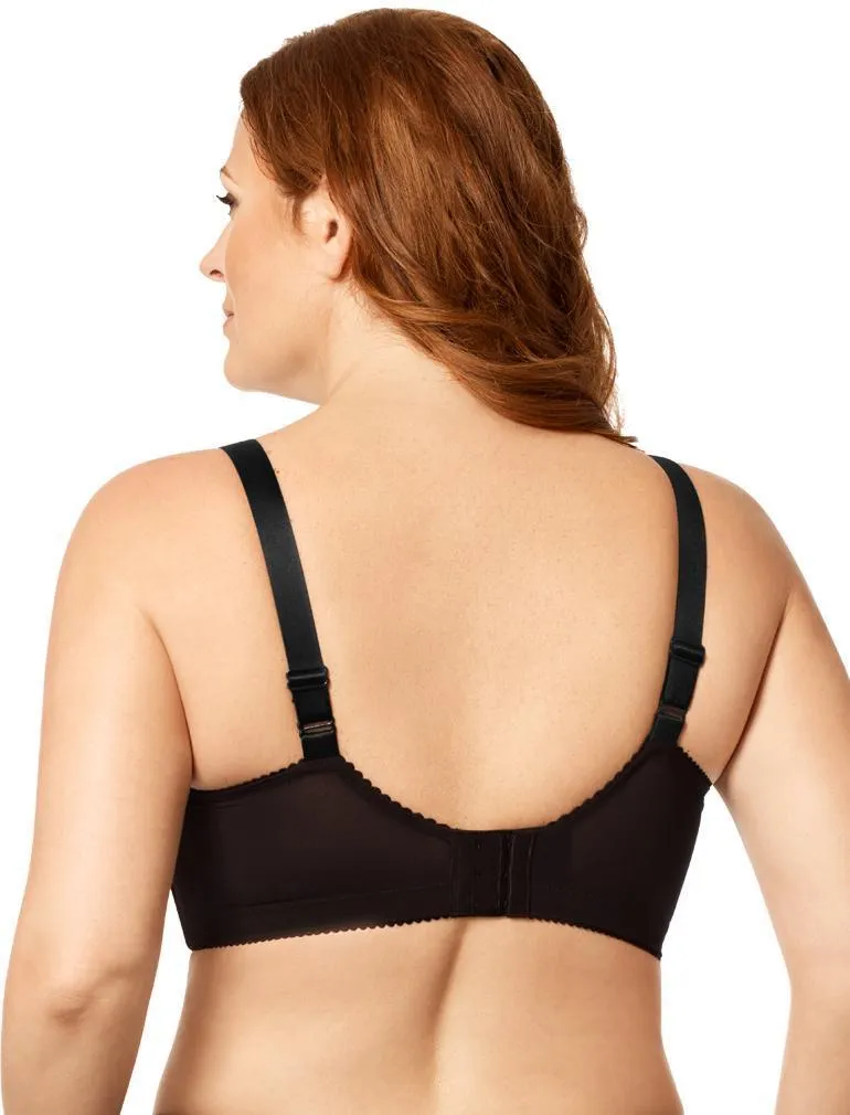 Embroidered Microfiber Soft cup ELILA BRA Black & Silver Style: 1301