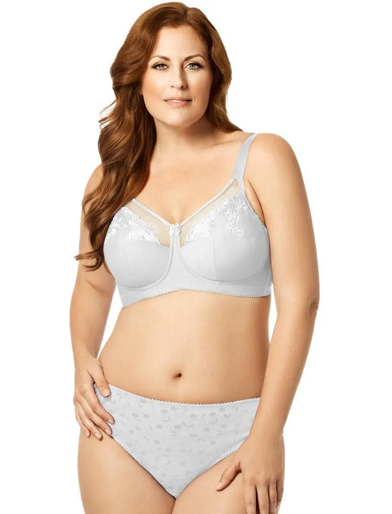 Embroidered Microfiber Soft cup ELILA BRA White Style: 1301