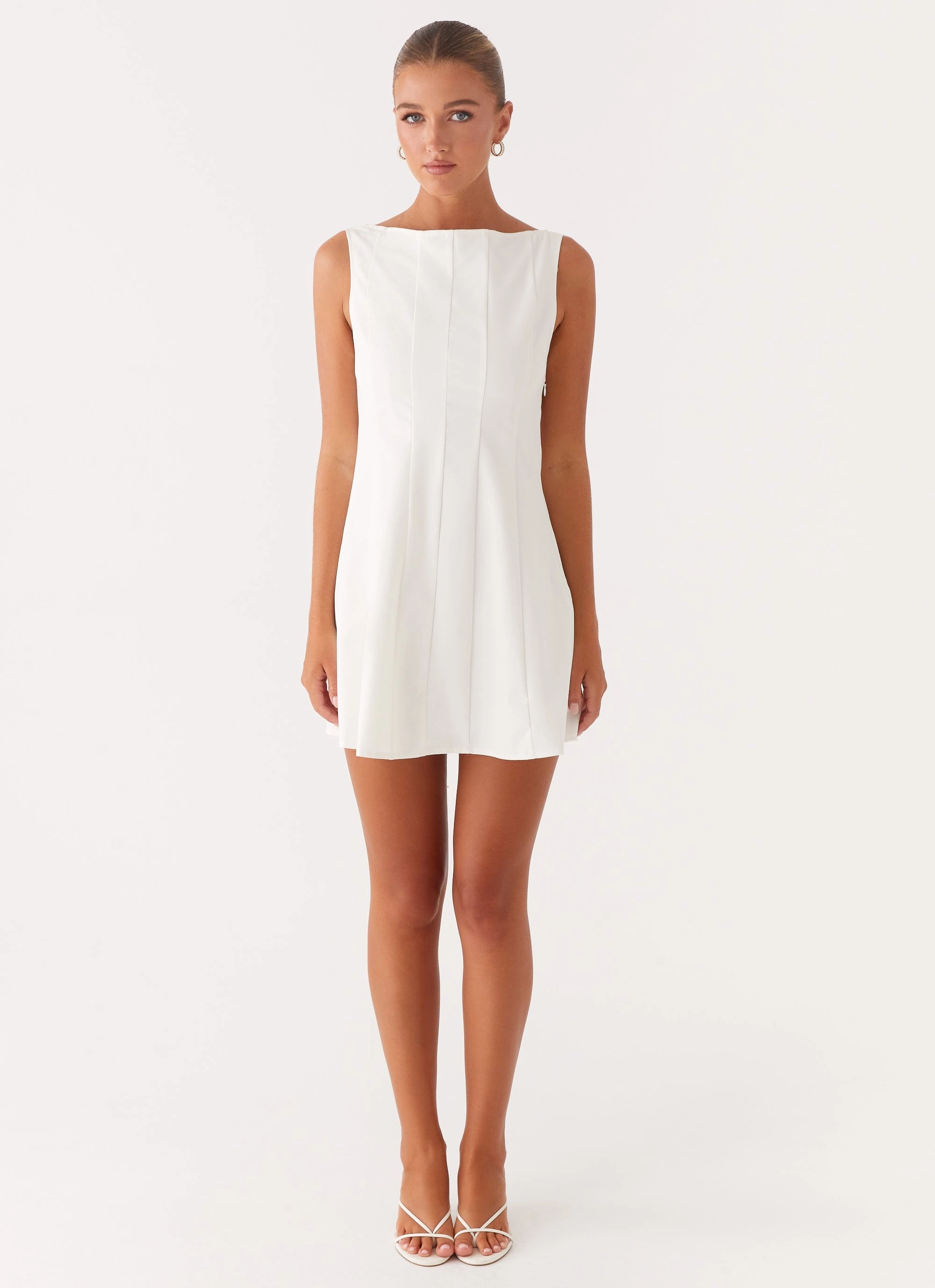 Emelie Mini Dress - White Elegant Flow Whimsical Mood
