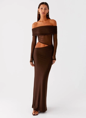 Emery Maxi Dress - Chocolate Soft and Smooth Calm Beauty
