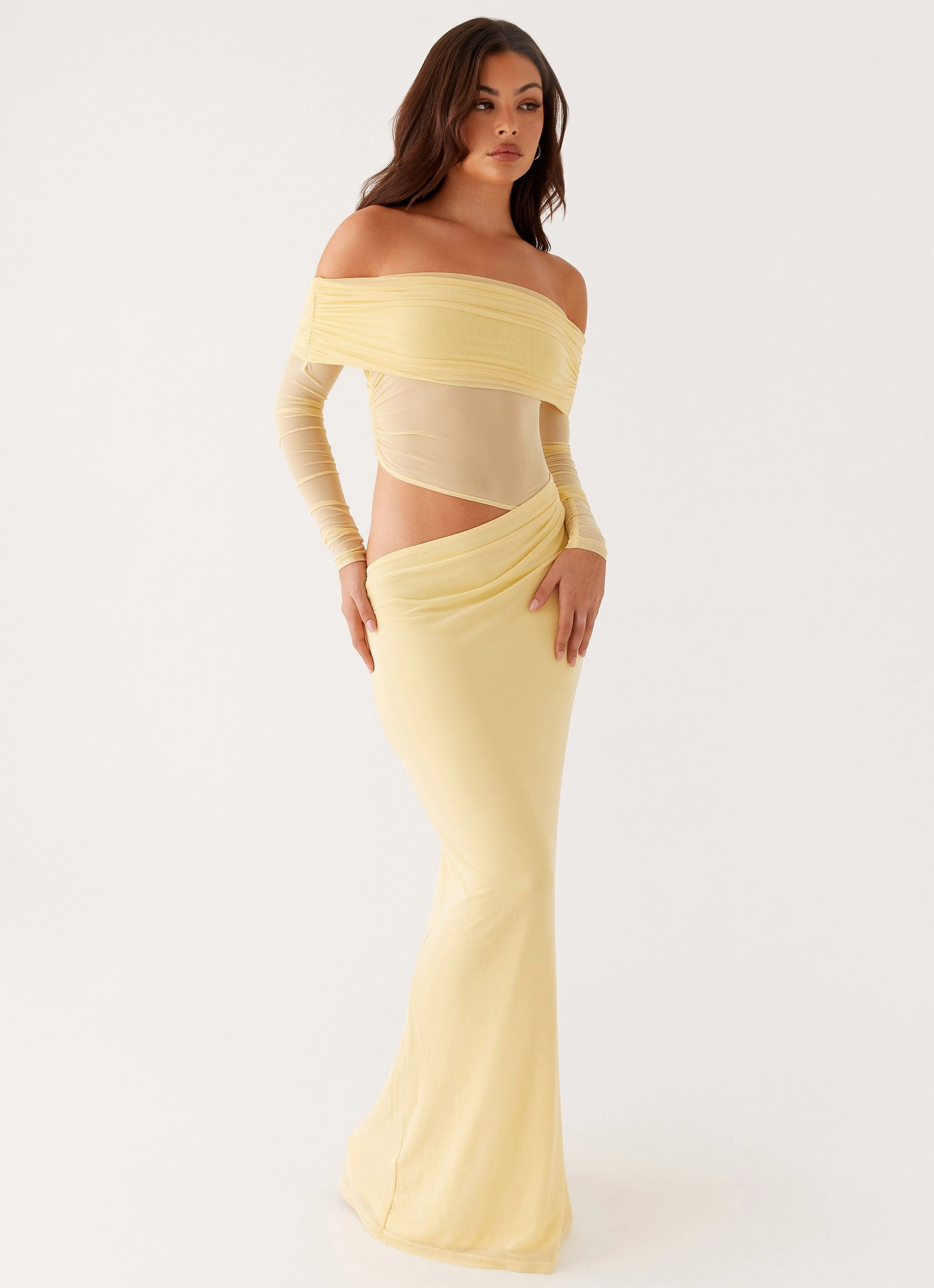 Lightweight Material Front-Pocket Emery Maxi Dress - Yellow