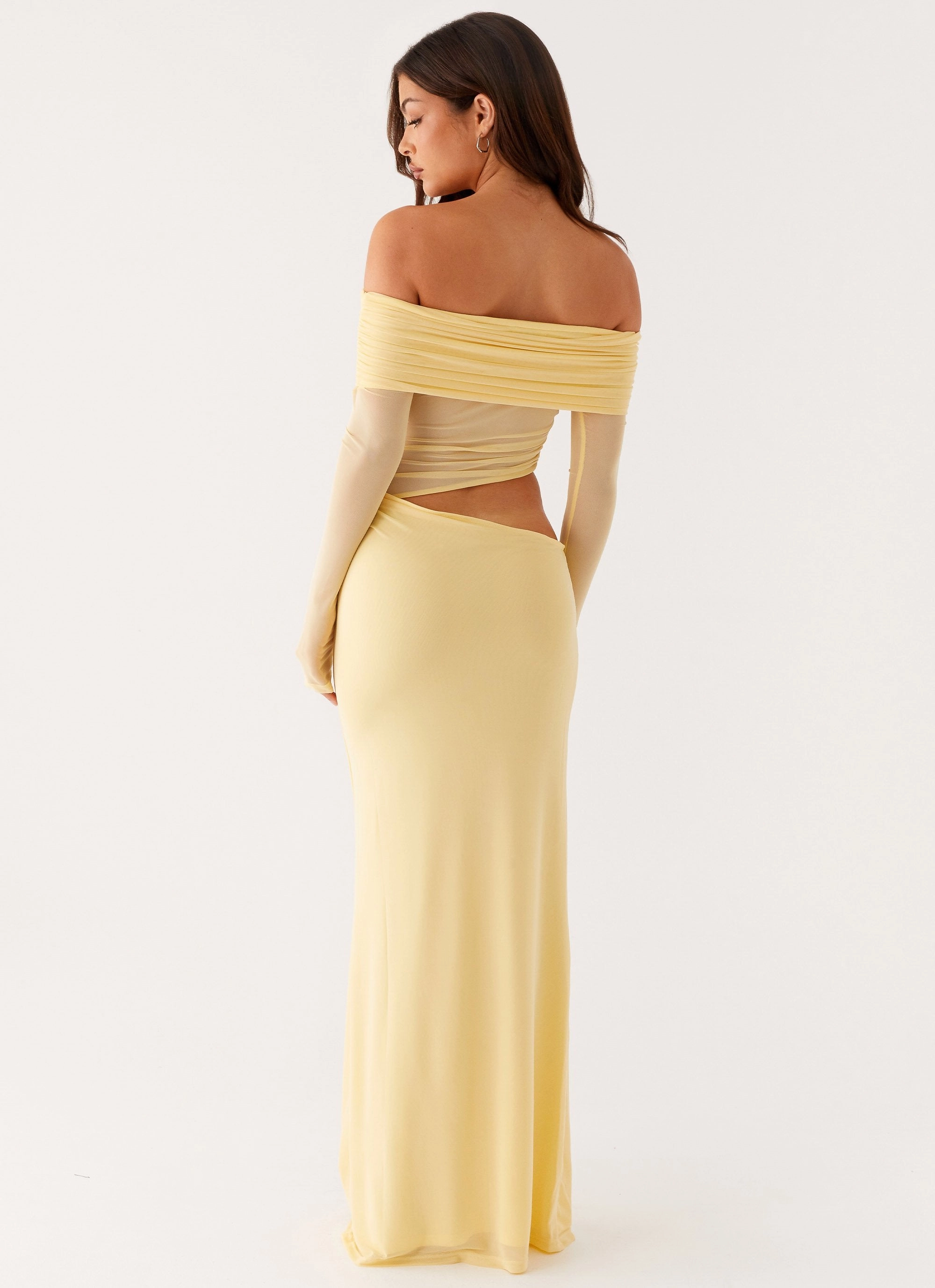 Emery Maxi Dress - Yellow Urban Drape animal-print
