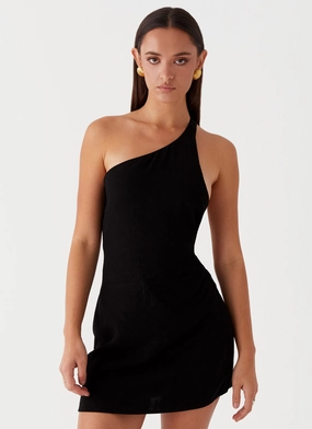 Chic And Comfortable Comfy and Elegant Emilee Tie Back Mini Dress - Black