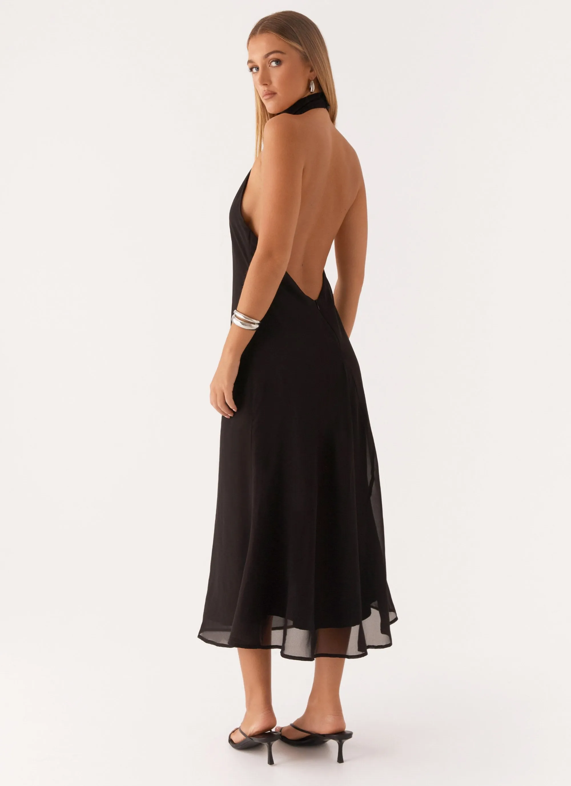 natural fiber Emmalyn Midi Dress - Black