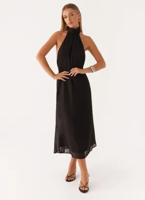 Picnic Outfit Multipocket Style Emmalyn Midi Dress - Black