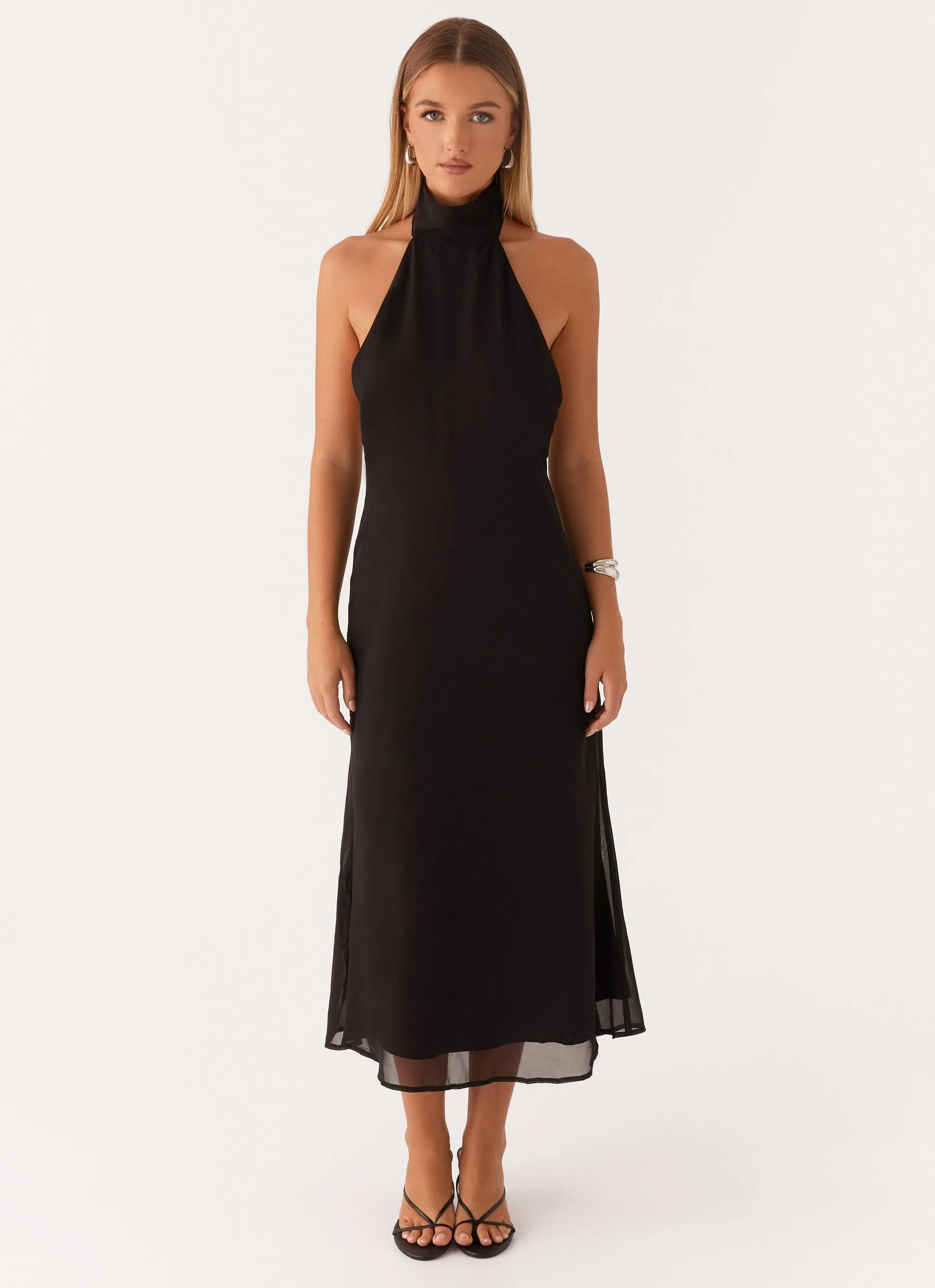 Summer Vibes Petite Option Emmalyn Midi Dress - Black