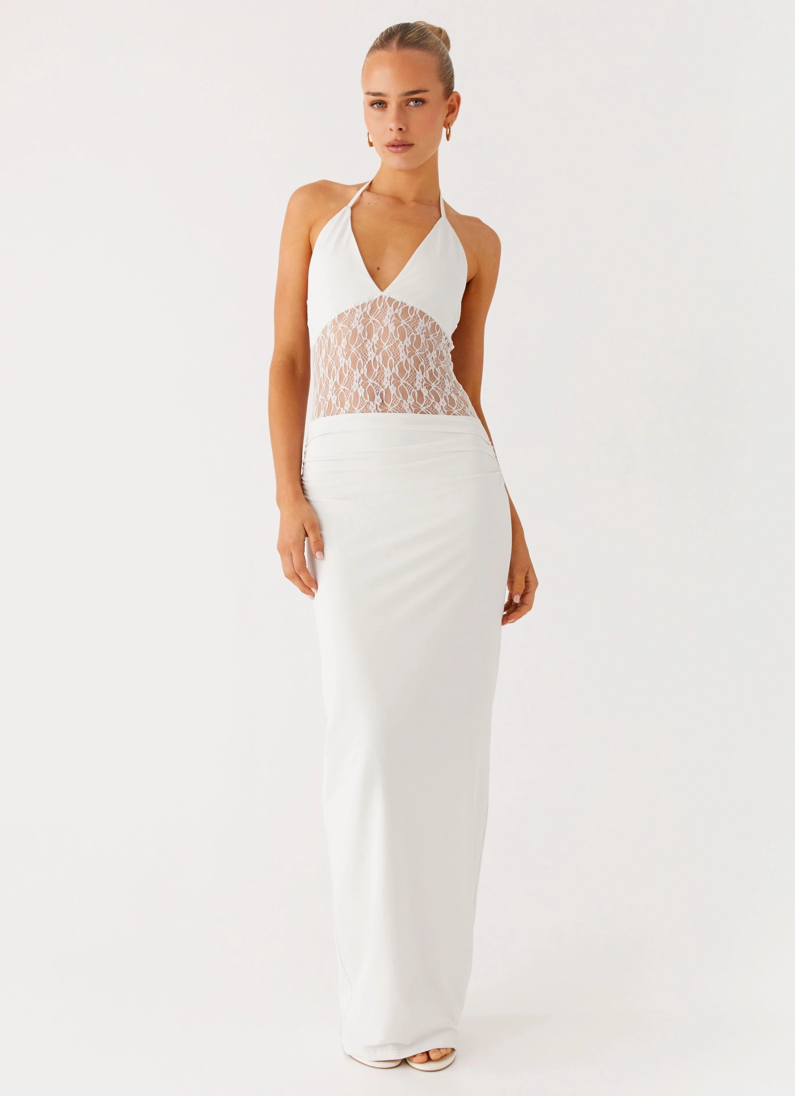 Enchant Lace Maxi Dress - Ivory Light Motion