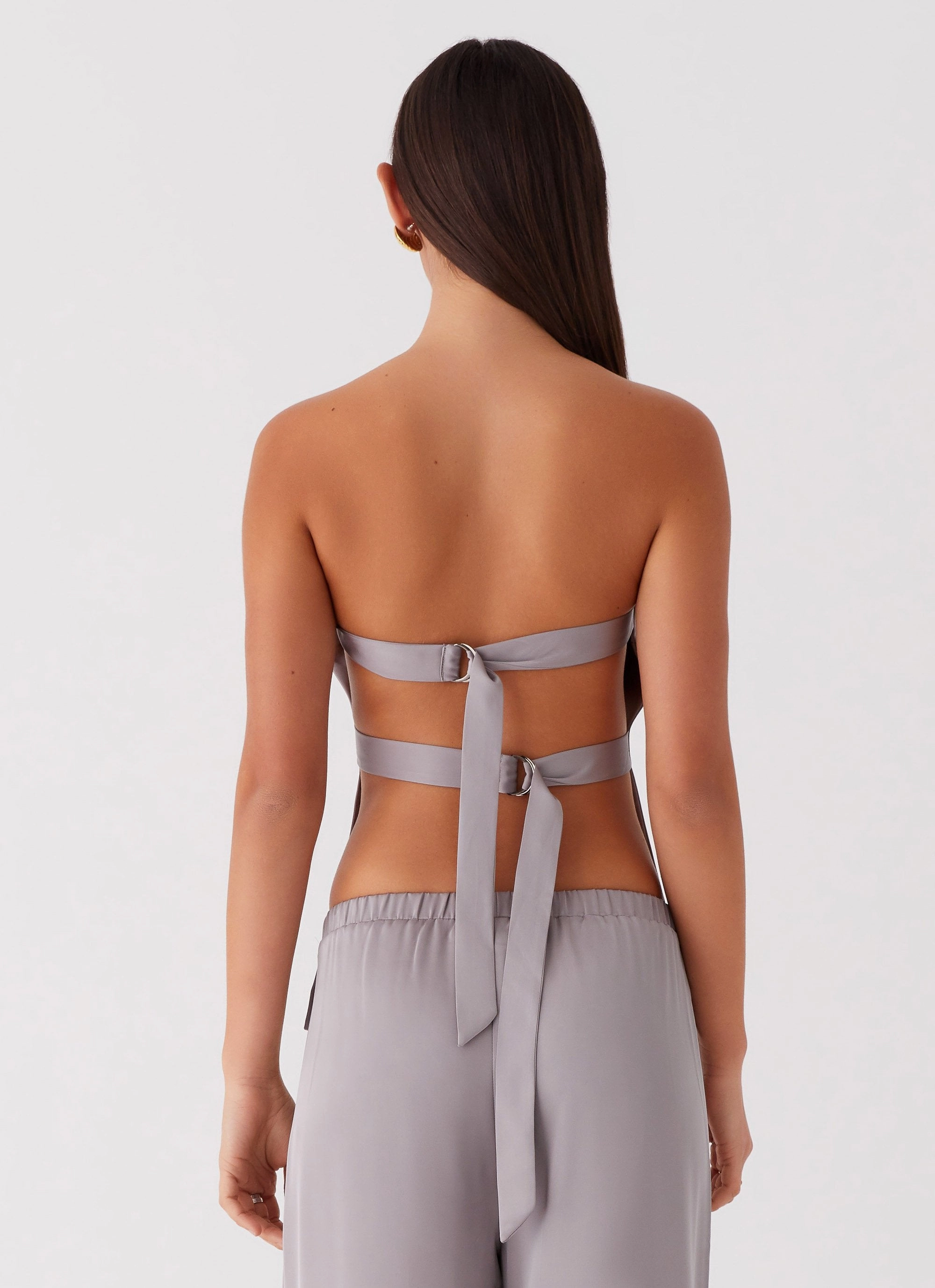 Enchanted Loving Strapless Top - Grey Ventilation Panels