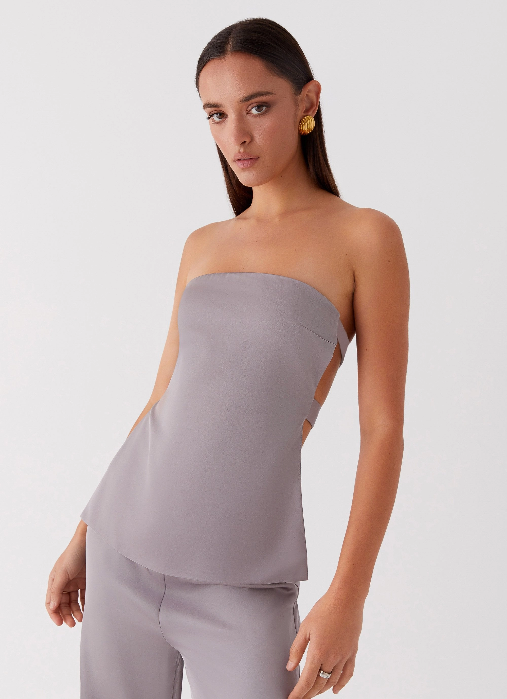 Daily Wear Enchanted Loving Strapless Top - Grey