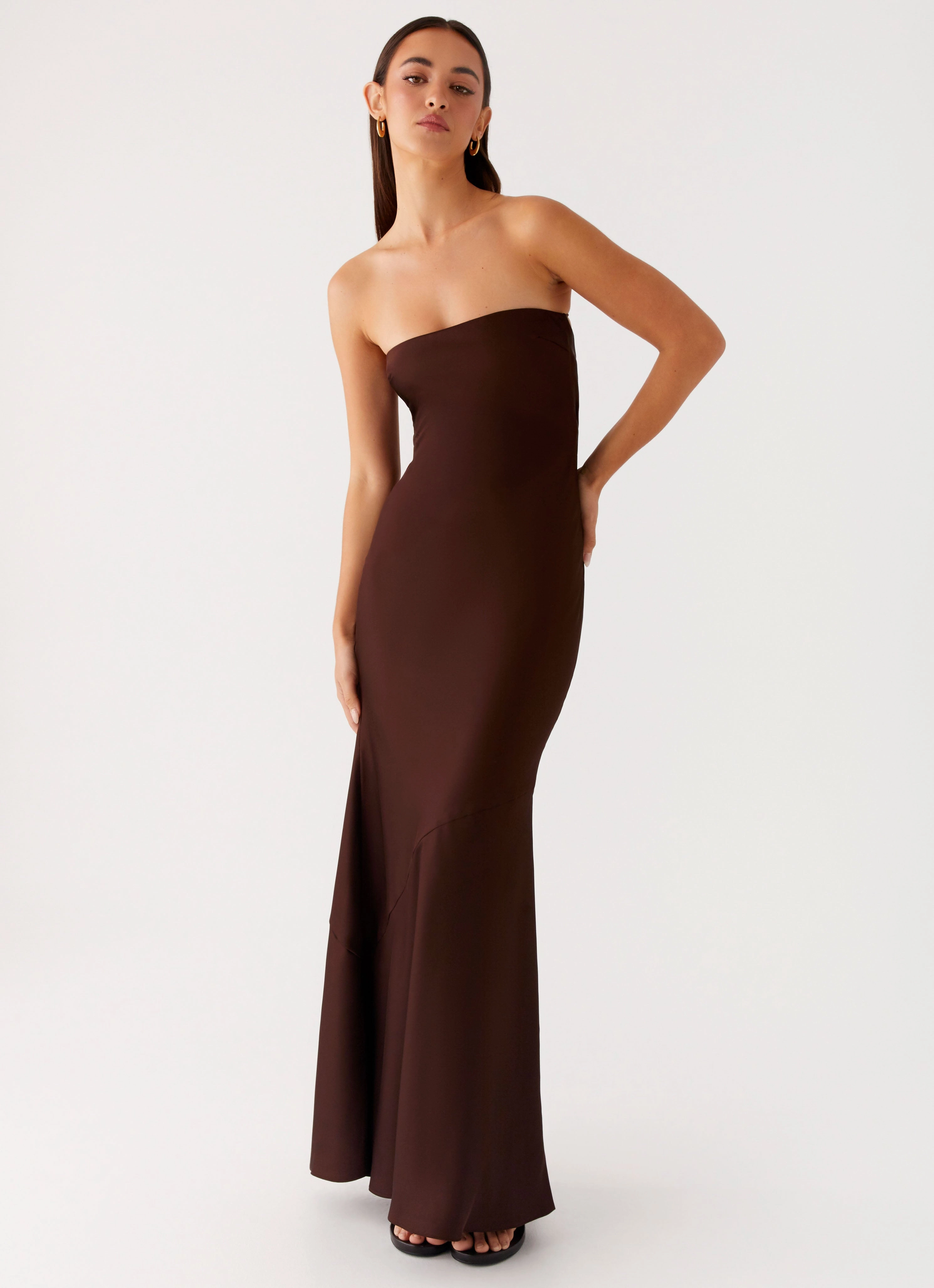 Sleek Look Semi Casual Endless Nights Maxi Dress - Chocolate