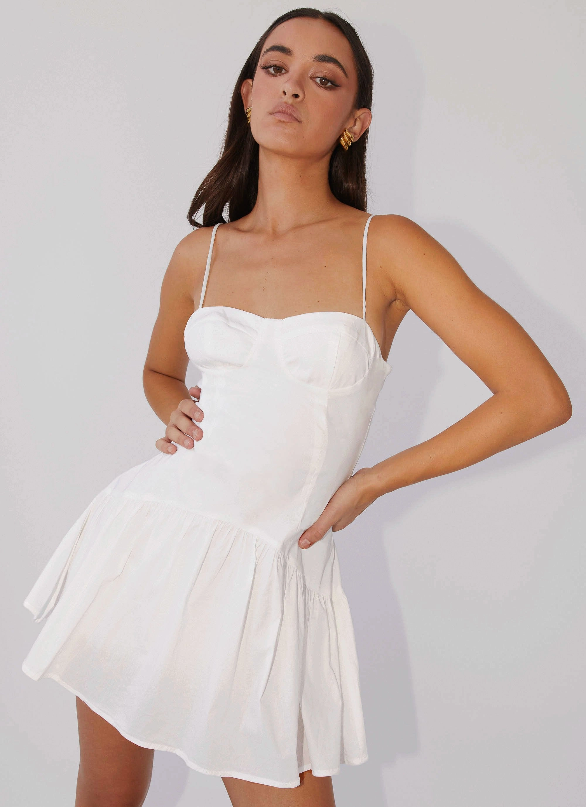 Endless Summer Mini Dress - White Flare Hem Timeless Comfort