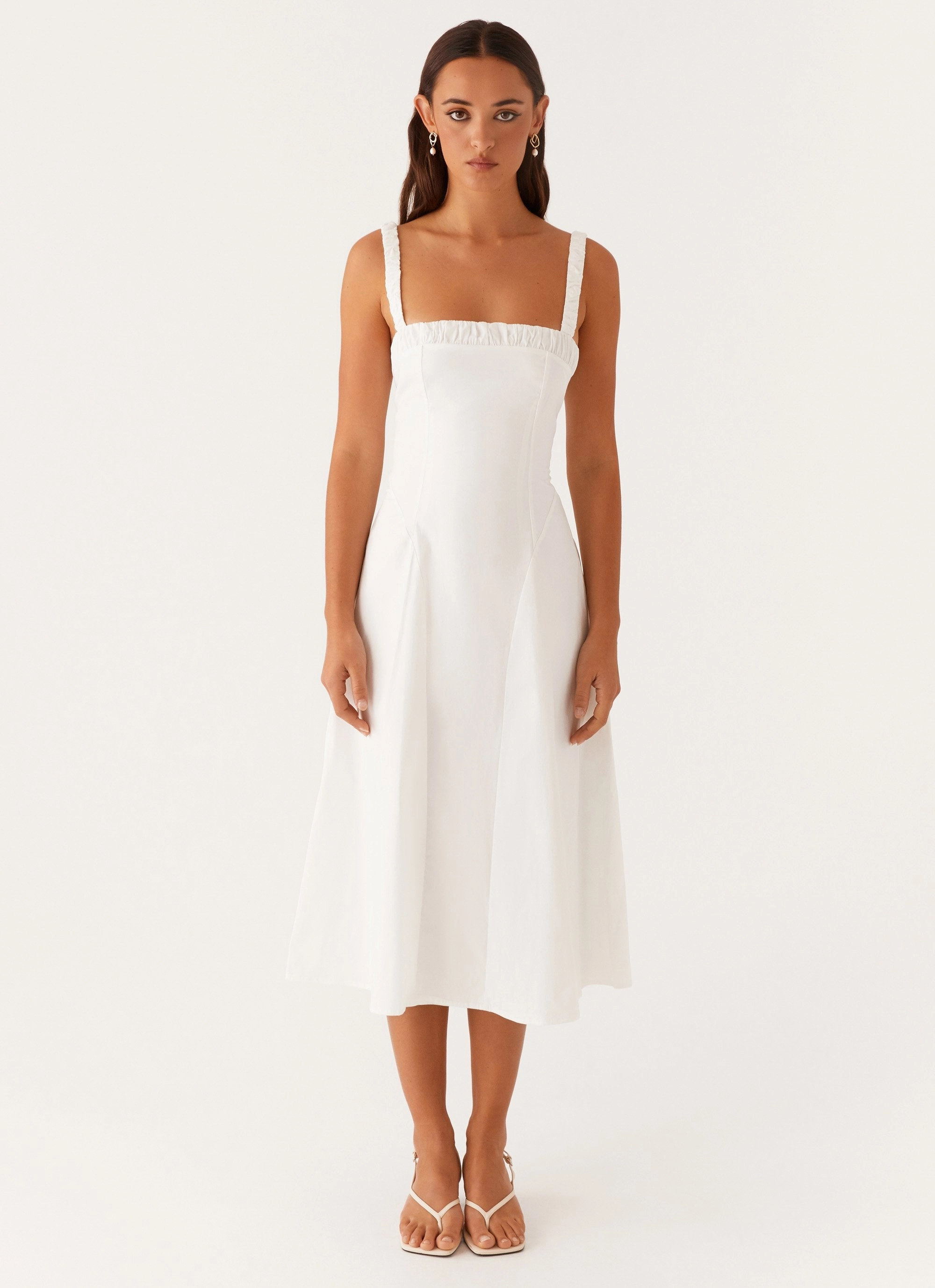 Enola Midi Dress - White Brunch Glow Airy Touch
