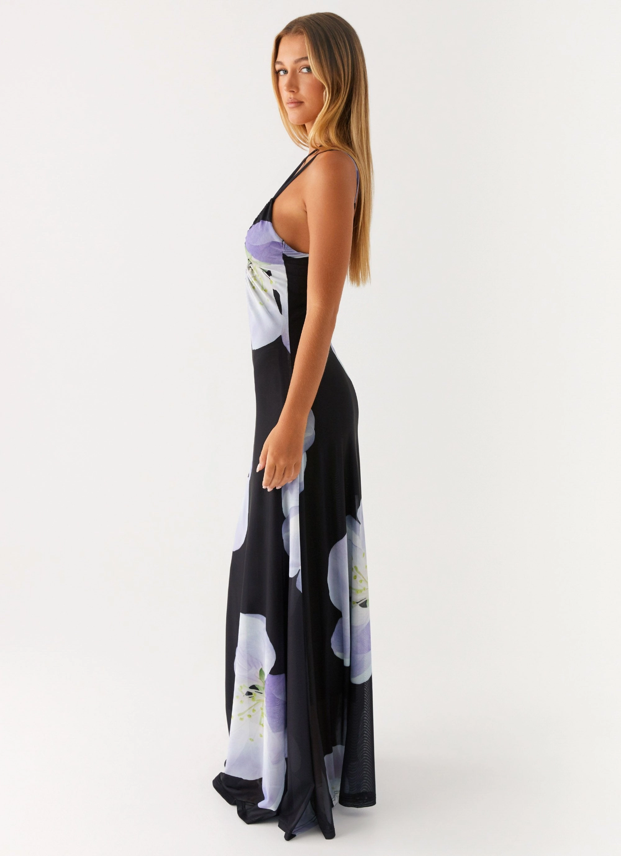 Fall Flow Everyday-Use Enrika Maxi Dress - Flower Print