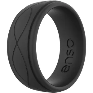 Enso Rings Men's Infinity Series Silicone Ring -  Obsidian