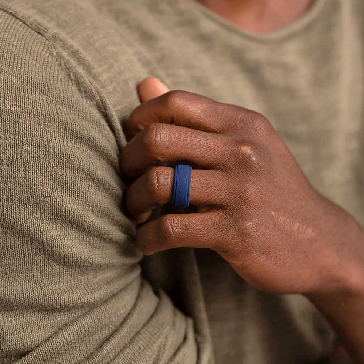 Enso Rings Men's Infinity Series Silicone Ring -  Obsidian