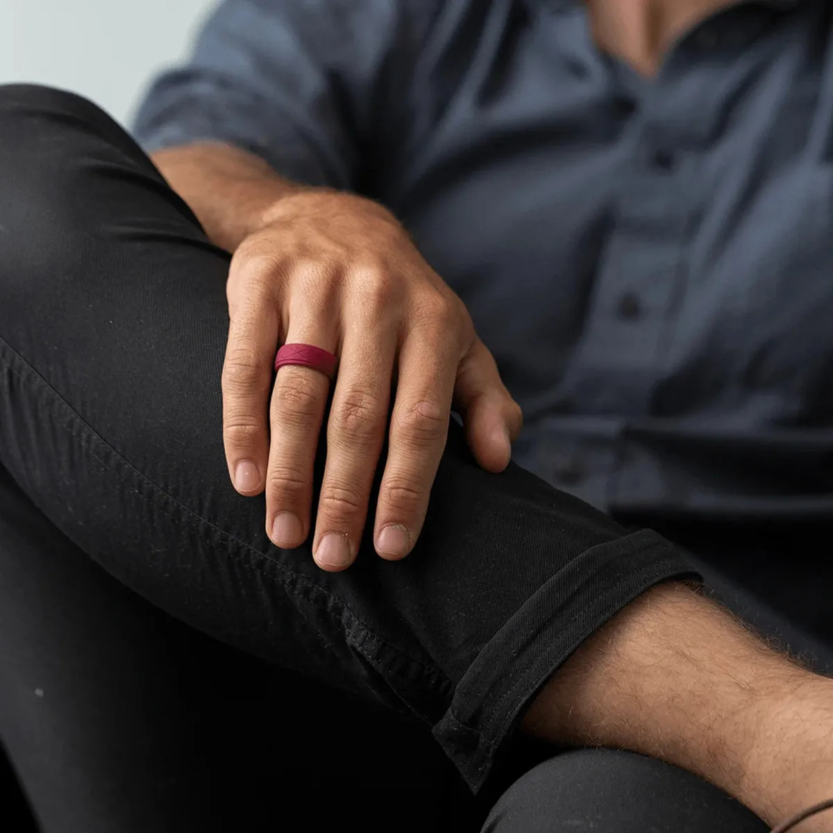 Enso Rings Men's Infinity Series Silicone Ring -  Obsidian