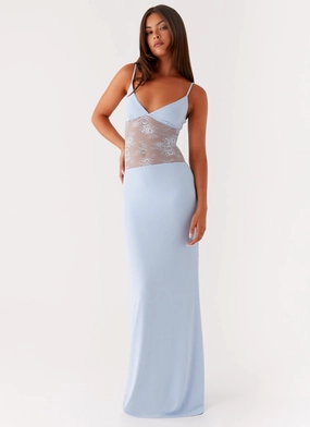 Envy Maxi Dress - Blue Basic Cool Flowing Design