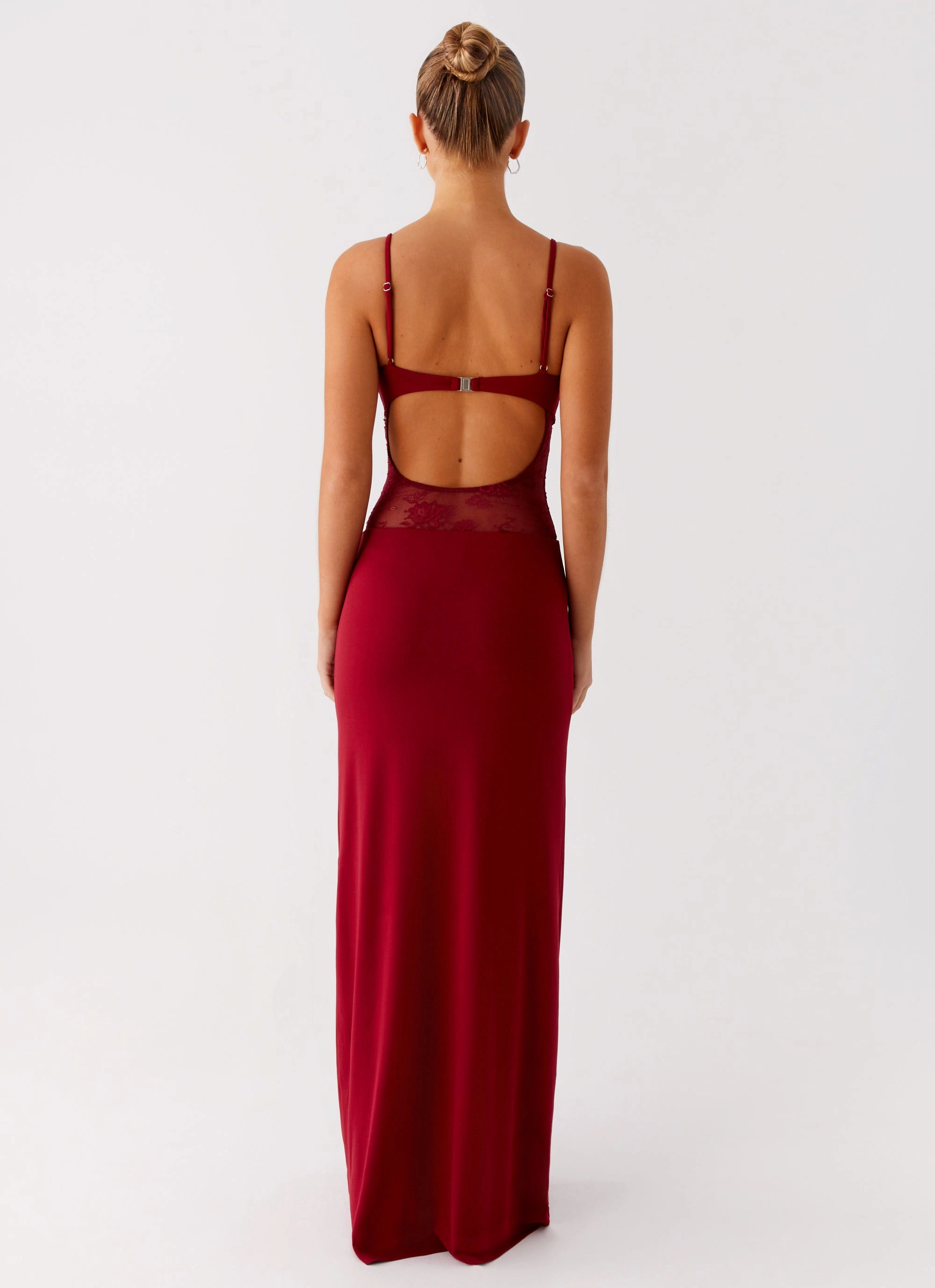 Buckle-Detail Envy Maxi Dress - Maroon