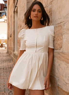 Enya Mini Dress - Ivory Rural Ensemble Smooth Design SmoothEdgeFinish Enya Mini Dress - Ivory