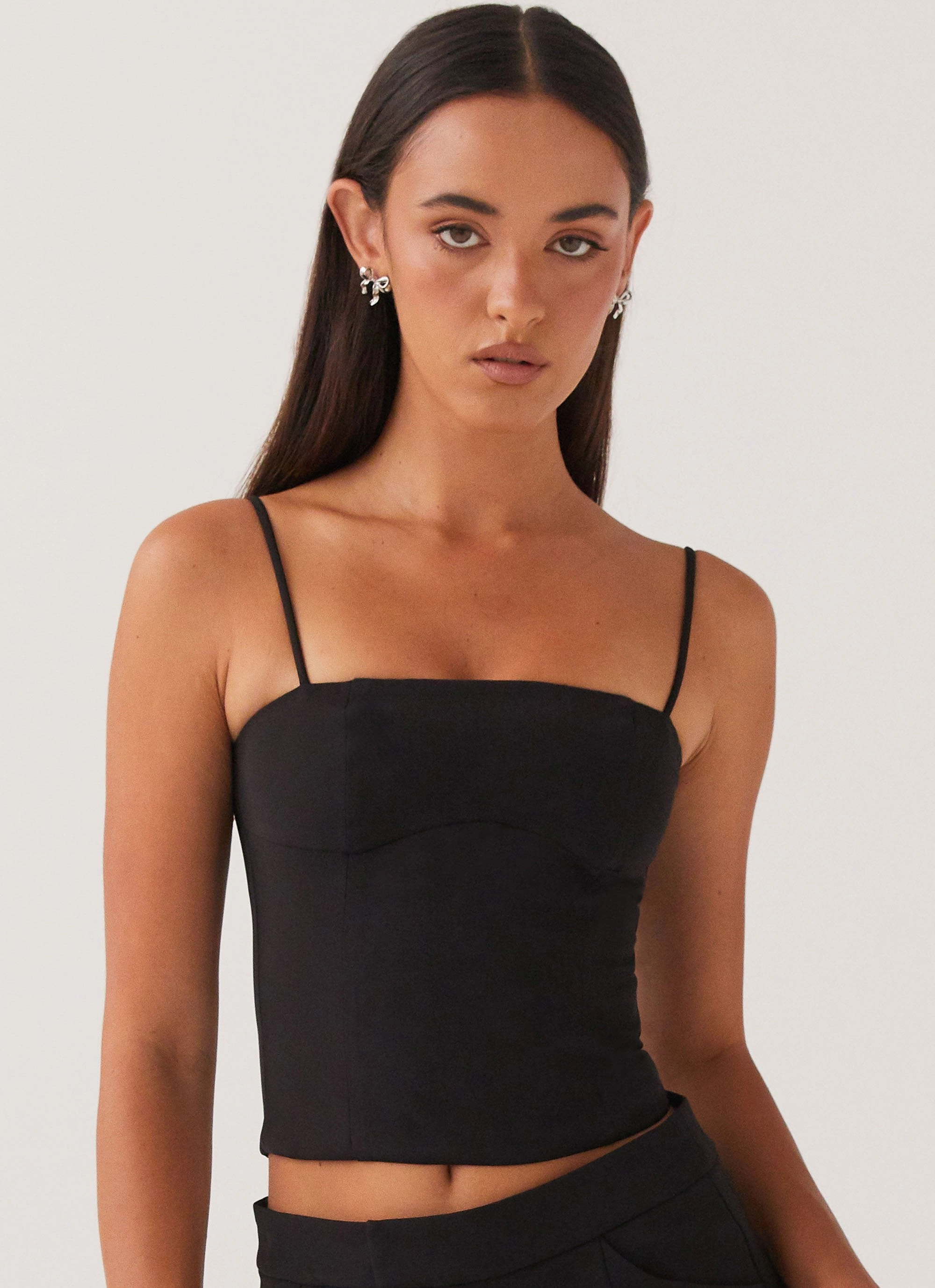 Eliana Crop Top - Black Recycled Material Blend AntiBacterial Coating
